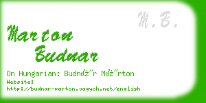 marton budnar business card